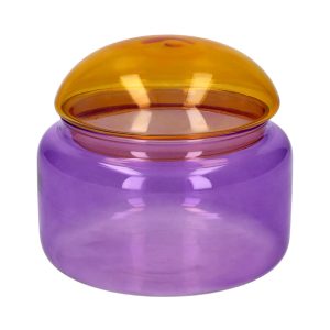Bonbonnière en verre M "Violet et Jaune"