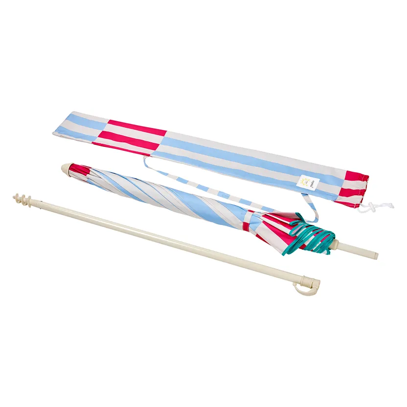 Parasol de plage "Rayures Bleu Ciel"
